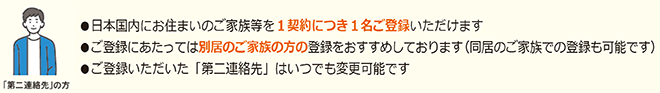 第二連絡先ご登録について