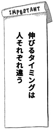 伸びるタイミングは人それぞれ違う