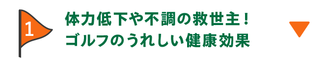 1 体力低下や不調の救世主！ ゴルフのうれしい健康効果