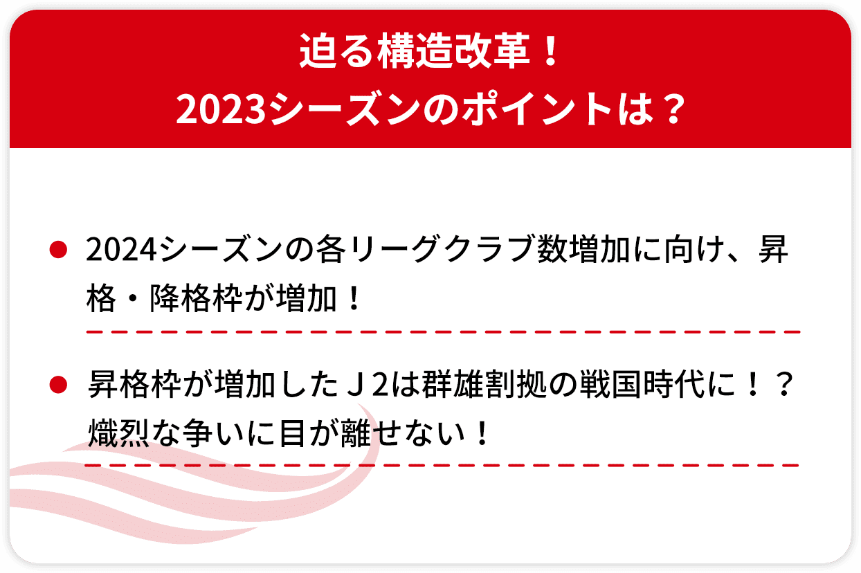 迫る構造改革! 2023シーズンのポイントは?