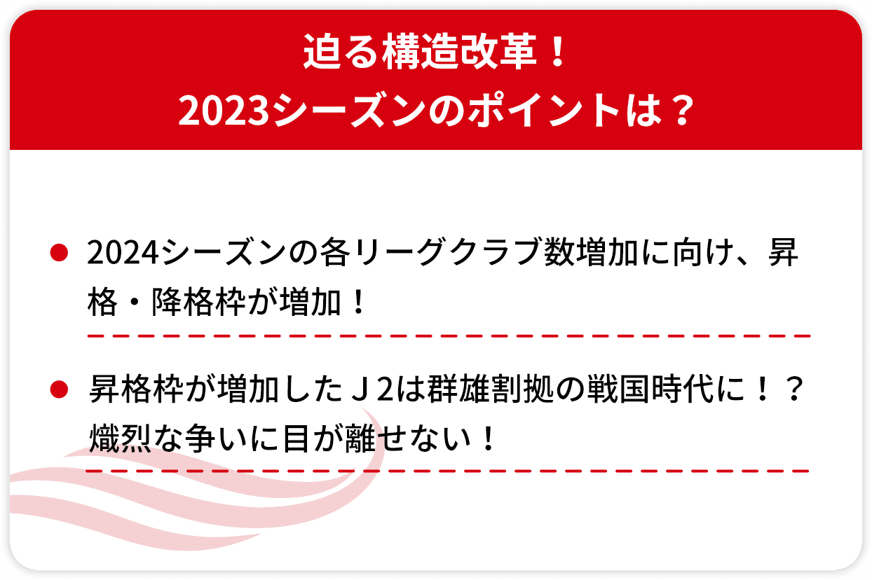 迫る構造改革！ 2023シーズンのポイントは？