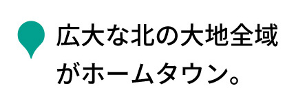 広大な北の大地全域がホームタウン。