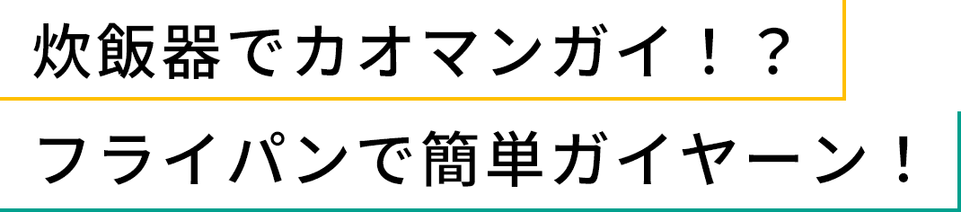 炊飯器でカオマンガイ！？フライパンで簡単ガイヤーン！