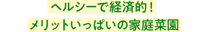 ヘルシーで経済的!メリットいっぱいの家庭菜園