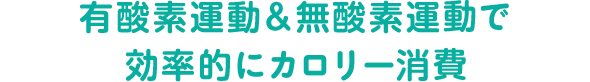 有酸素運動＆無酸素運動で効率的にカロリー消費