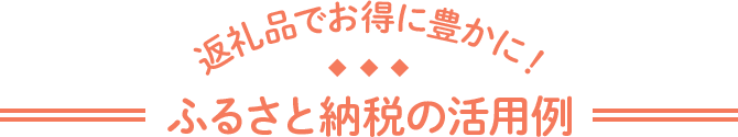 返礼品でお得に豊かに! ふるさと納税の活用例