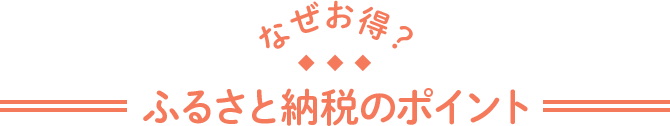 なぜお得? ふるさと納税のポイント