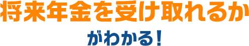 将来年金を受け取れるかがわかる！