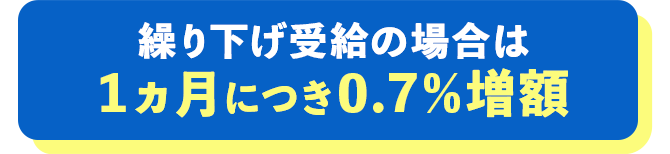 繰り下げ受給の場合は1ヵ月につき0.7%増額