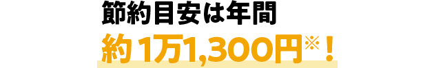 節約目安は年間約1万1,300円※！