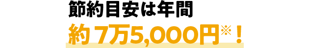 節約目安は年間約7万5,000円※！