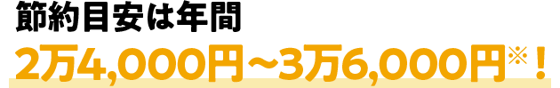 節約目安は年間2万4,000円～3万6,000円※！