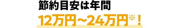 節約目安は年間12万円～24万円※！