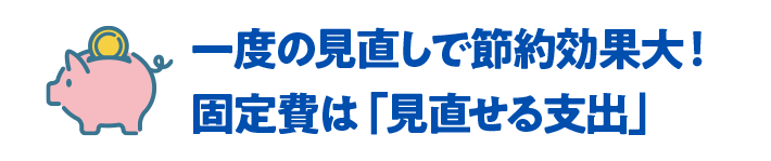 一度の見直しで節約効果大！固定費は「見直せる支出」