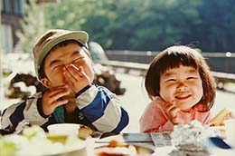 湖畔の朝食