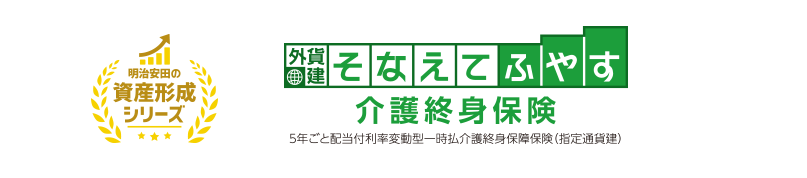 一生涯にわたる介護・万一の保障を準備しつつ、資産を増やすことができる米ドル建ての一時払終身保険です。