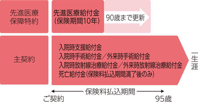 一時金給付型終身医療保険 しくみ図