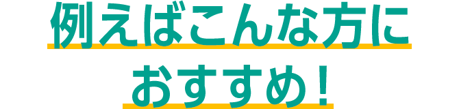 例えばこんな方におすすめ！