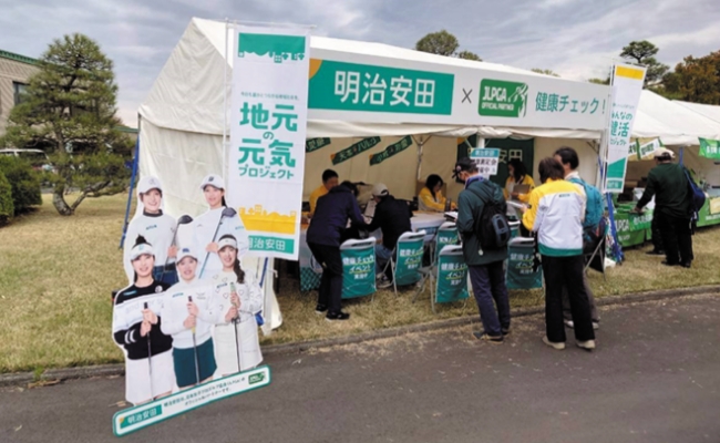 トーナメント会場での健康チェックブース