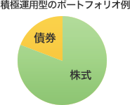 積極運用型のポートフォリオ例